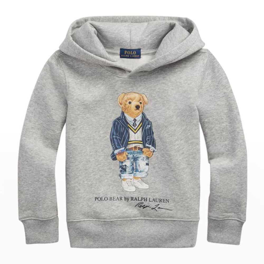 Polo Bear Graphic Fleece Hoodie size M 10-12